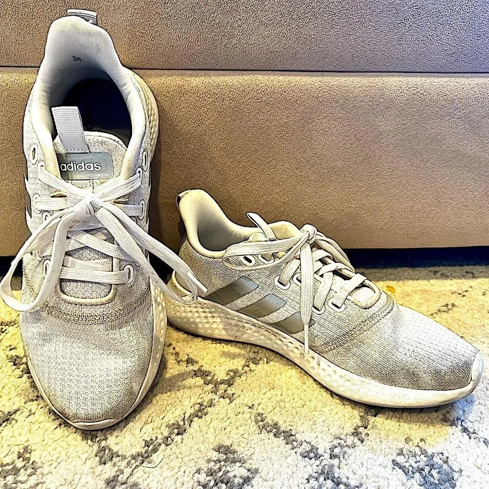 Adidas Puremotion Running Shoe Cloud White/Silver Metallic/Grey Two FW3264 Sz 6